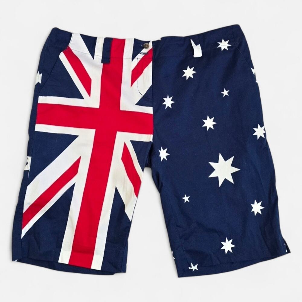 Loudmouth Ladies NWT Fairway True Blue Australian Flag Women's Golf Shorts